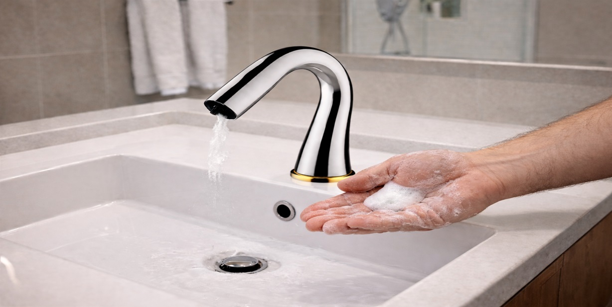 Hands-Free Countertop Soap Dispenser FS1222DP by FontanaShowers for commercial bathroom vanities